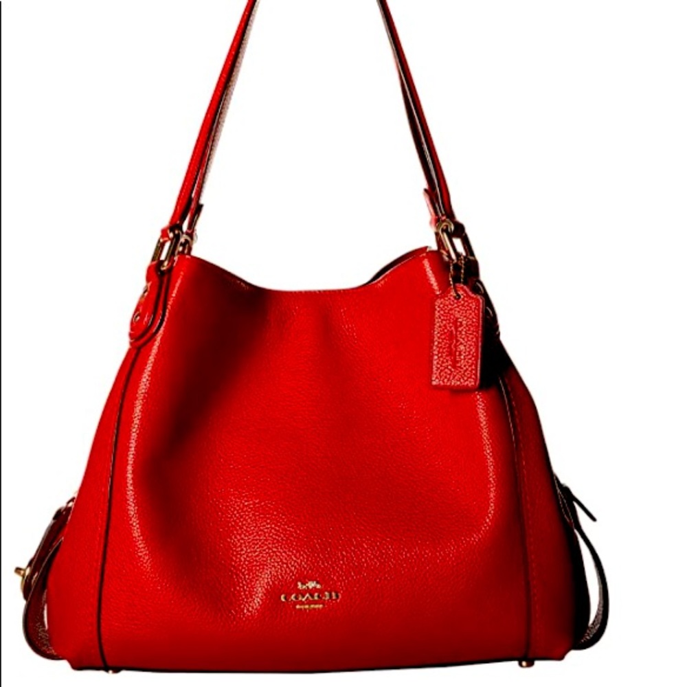 NWOT AUTHENTIC COACH EDIE RED LEATHER SATCHEL
